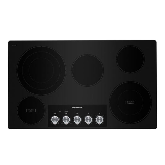 KitchenAid - 36" Built In Electric Cooktop - Black
