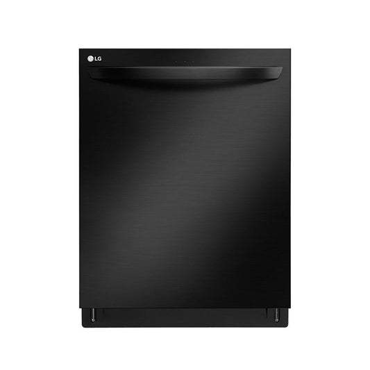 LG - 24" Top Control Smart Wi-Fi Enabled Dishwasher with QuadWash and Steel Tub with Light