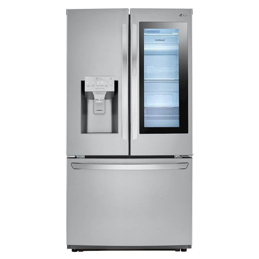 LG - 26 cu. ft. 3 Door French Door Smart Refrigerator with InstaView Door in Door - Stainless Steel