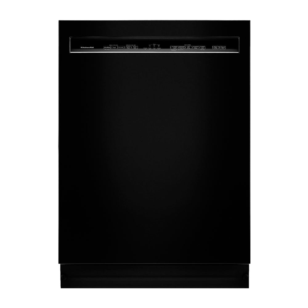 KitchenAid - 24" Front Control Tall Tub Built In Dishwasher with Stainless Steel Tub - Black