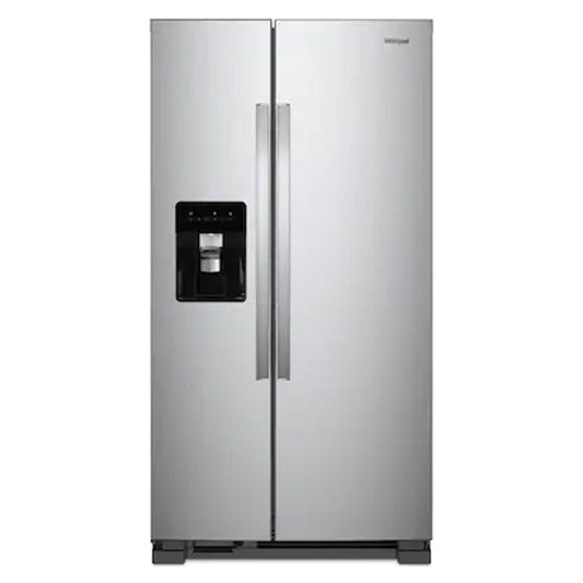 Whirlpool-24.6 cu ft Side by Side Refrigerator with Ice Maker-Fingerprint Resistant Stainless Steel