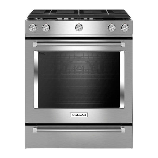 KitchenAid - 5.8 Cu. Ft. Self Cleaning Slide In Gas Convection Range - Stainless steel