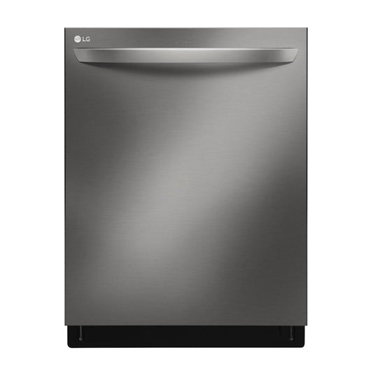 LG - 24" Top Control Smart Wi-Fi Enabled Dishwasher with QuadWash and Steel Tub with Light