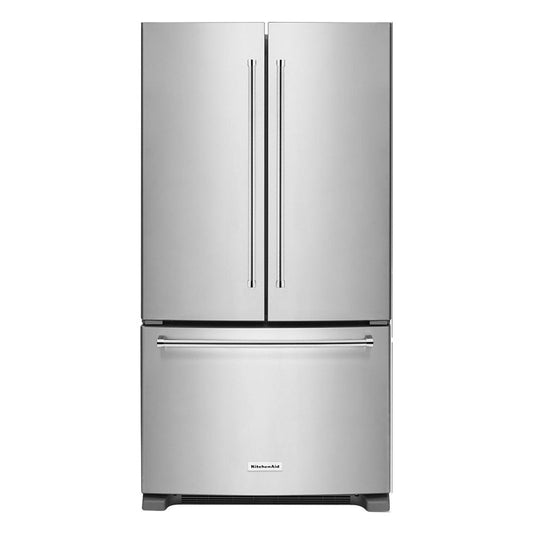 KitchenAid - 20 Cu. Ft. French Door Counter Depth Refrigerator - Stainless steel
