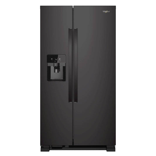 Whirlpool - 24.6 Cu. Ft. Side by Side Refrigerator with Water and Ice Dispenser - Black